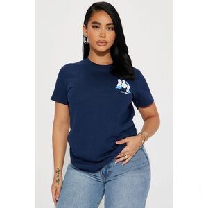 100% Cotton Women’s New York Butterfly Graphic Tshirt Short Sleeves Navy Size M